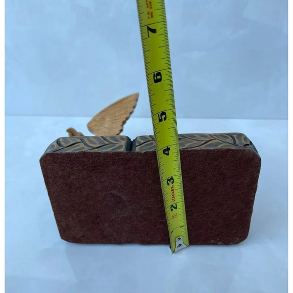 Vintage Wooden Eagle Hand Carved Bird Cigarette Ashtray Figure Brown 4"x 7.5" - Picture 13 of 16